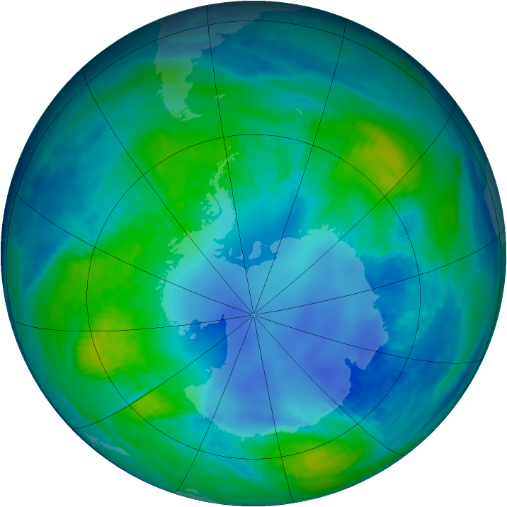 Antarctic ozone map for 27 April 1985